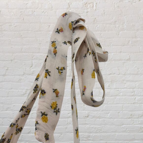 Free People Intimately Bella Smocked Dress S  Ivory Floral Mini Tie Straps Boho - Picture 6 of 16